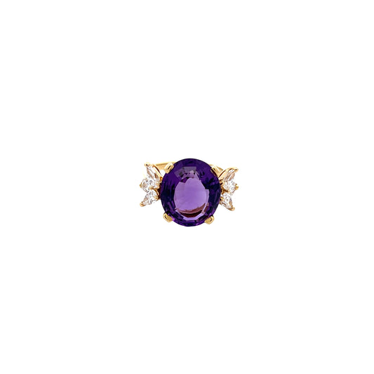 Suna Amethyst and Diamond Ring
