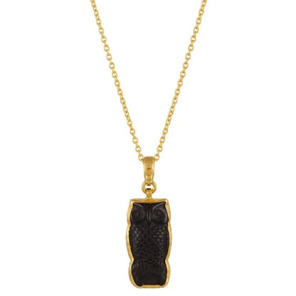 Gurhan Rune Gold Owl Pendant
