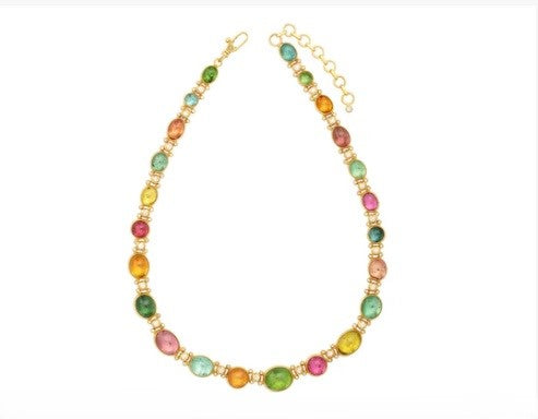 Gurhan Rune Cabochon Tourmaline & Diamond Necklace