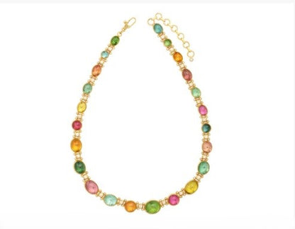 Gurhan Rune Cabochon Tourmaline & Diamond Necklace