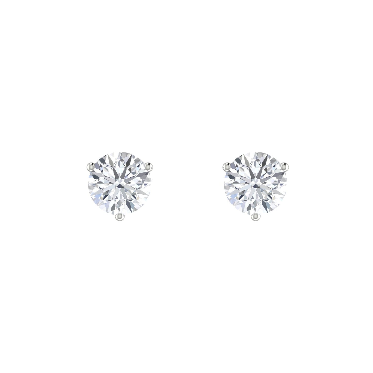 Round Diamond Stud Earrings