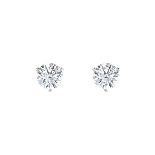 Round Diamond Stud Earrings