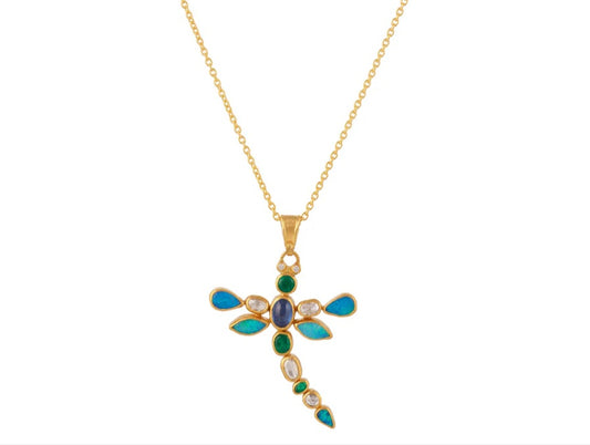 Gurhan Rune Dragonfly Stone Pendant