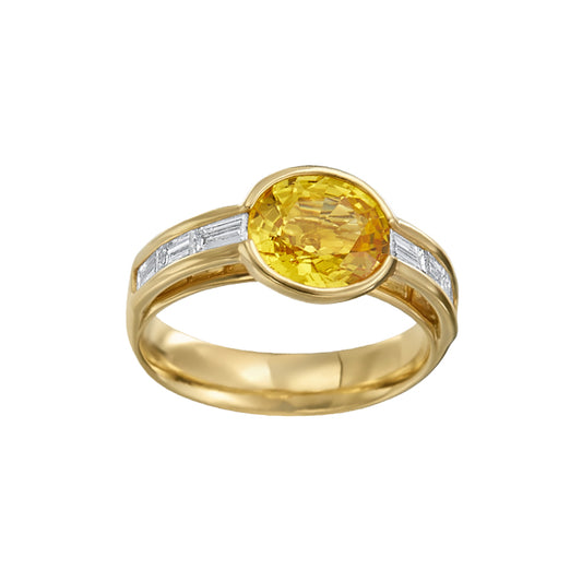 Gumuchian Nutmeg Yellow Sapphire Diamond Ring