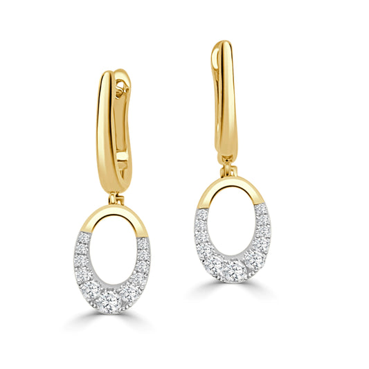 Yellow Gold Diamond Hanging Earrings