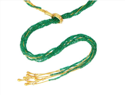 Gurhan Rain Emerald Bead Lariat Necklace