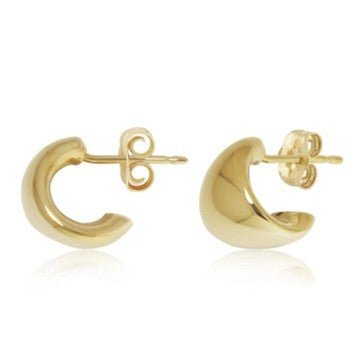 Yellow Gold Cuff Hoop Earrings