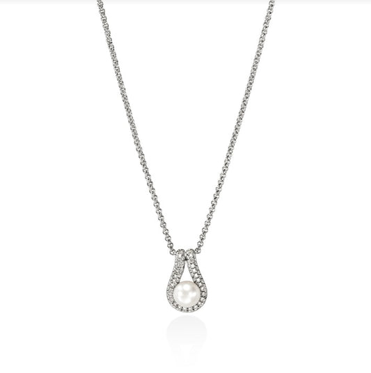 John Hardy Surf Pearl and Diamond Pendant