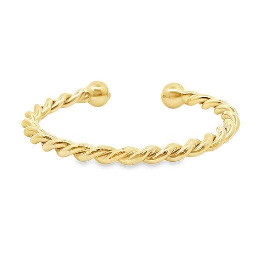 Yellow Gold Rope Cuff Bracelet
