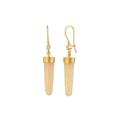 Gurhan Crown Gold Opal & Diamond Drop Earrings