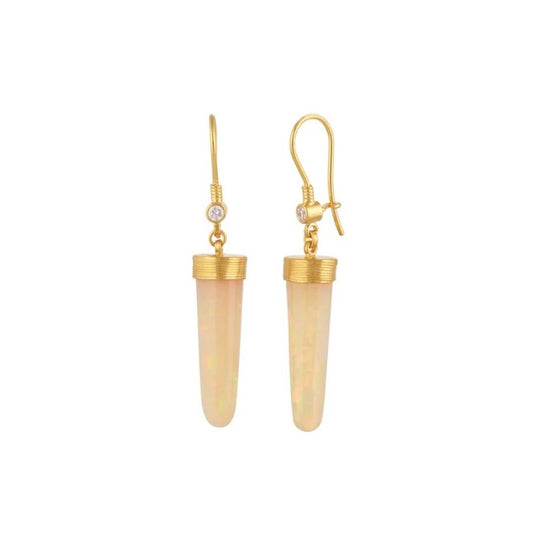 Gurhan Crown Gold Opal & Diamond Drop Earrings