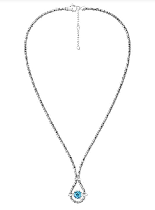 John Hardy Icon Swiss Blue Topaz Necklace