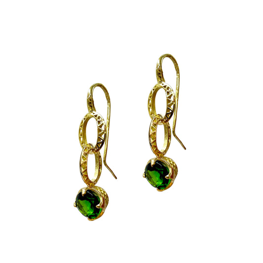 Ray Griffiths Chrome Diopside Drop Earrings