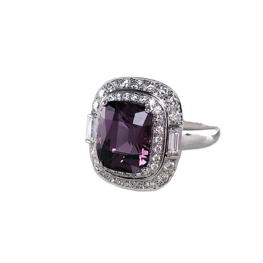 Purple Spinel and Diamond Ring