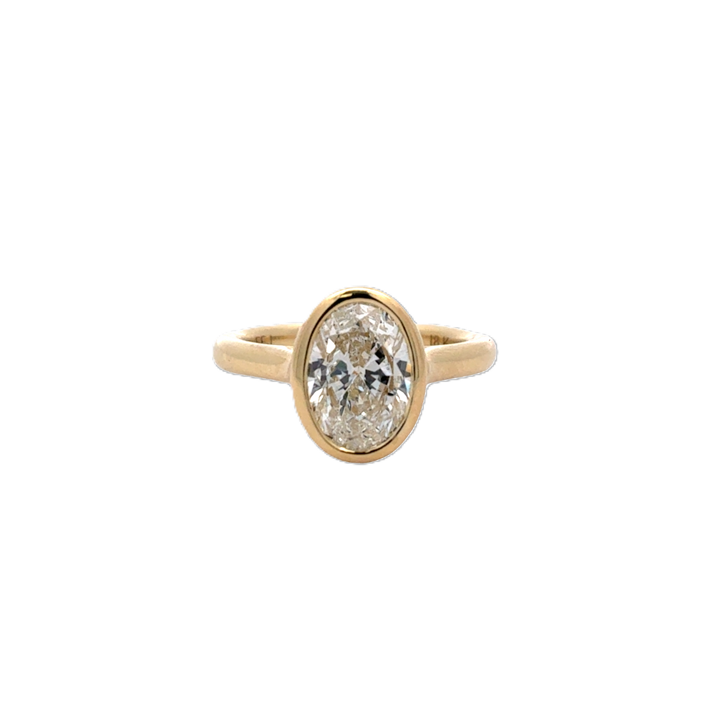 Oval Bezel Set Engagement Ring