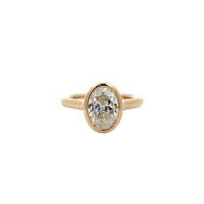 Oval Bezel Set Engagement Ring