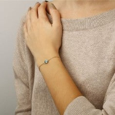 Yellow Gold Blue Topaz Bracelet