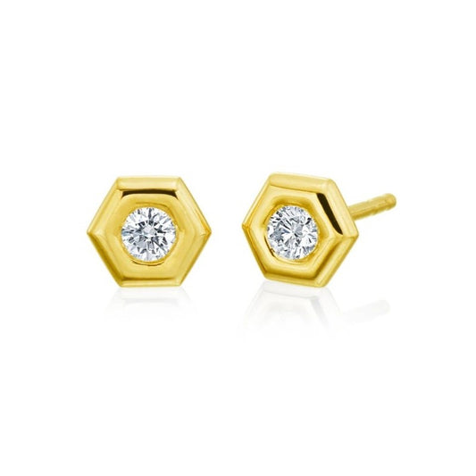 Gumuchain Mini B Diamond Stud Earrings