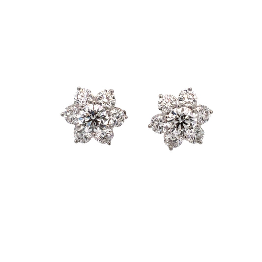 Suna Flower Diamond  Stud Earrings