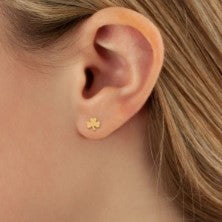 Yellow Gold Clover Stud Earrings