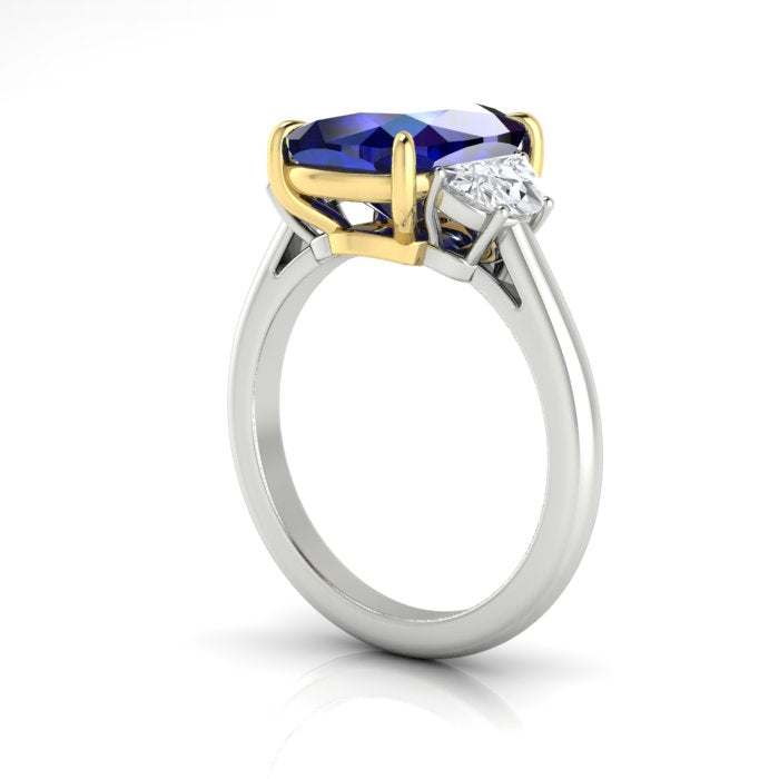 Blue Sapphire and Diamond Ring