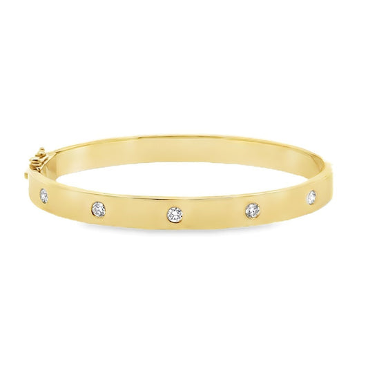 Round Diamond Bangle Bracelet