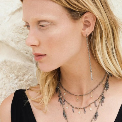 Marie Laure Chamorel Grey Finish Choker Necklace