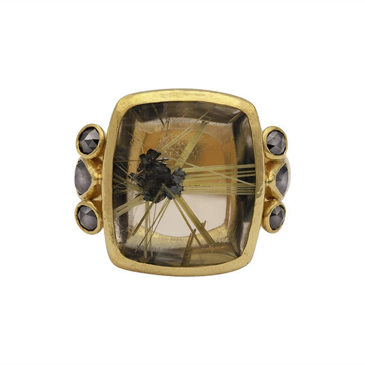 Gurhan Cabachon Quartz and Diamond Ring