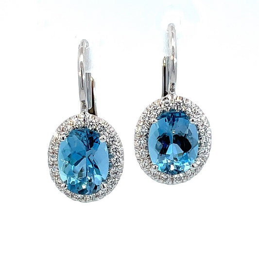 Suna Aqua and Diamond Earrings