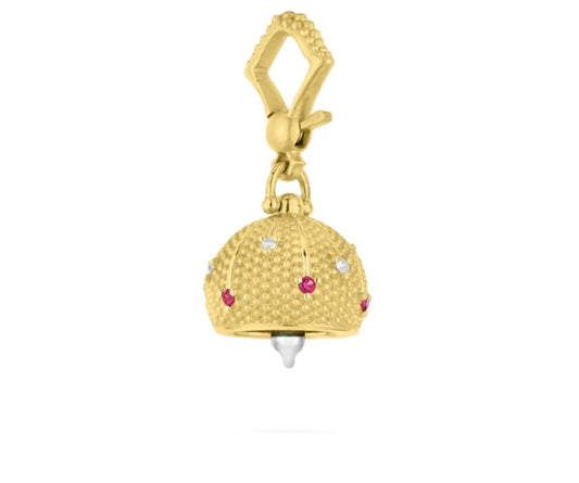 Paul Morelli Ruby & Diamond Bell Charm