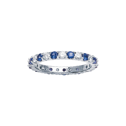 Diamond and Sapphire Eternity Band