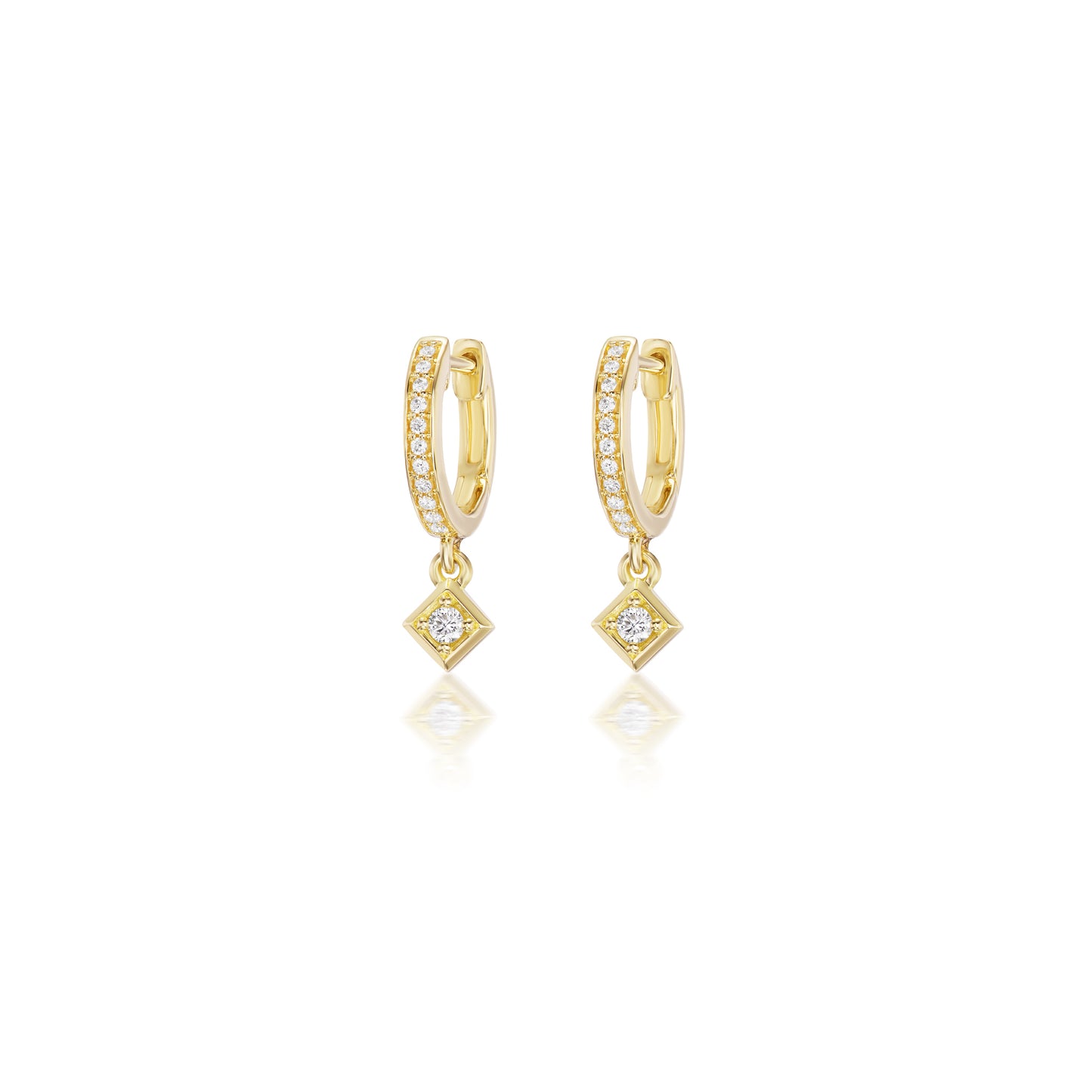 Chris Correia Yellow Gold Diamond Drop Earrings