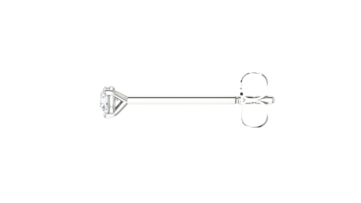 Round Diamond Single Stud Earrting