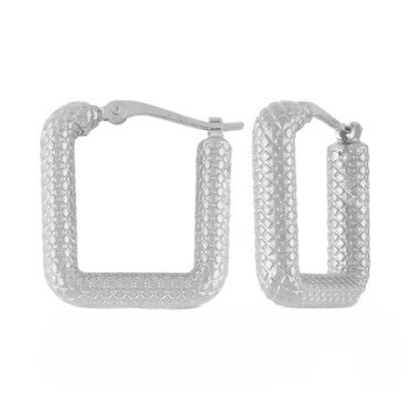 Sterling Silver Square Hoop Earrings