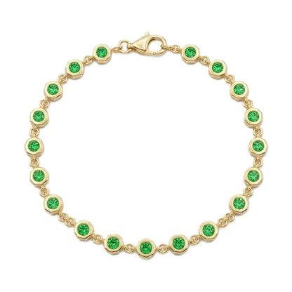 Yellow Gold Emerald and Diamond Bracelet