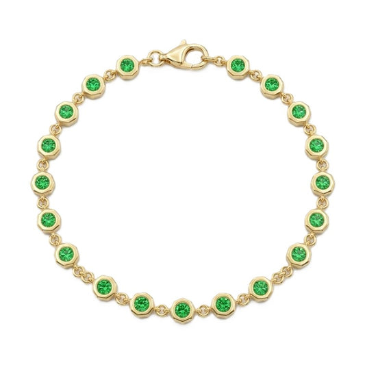 Yellow Gold Emerald and Diamond Bracelet