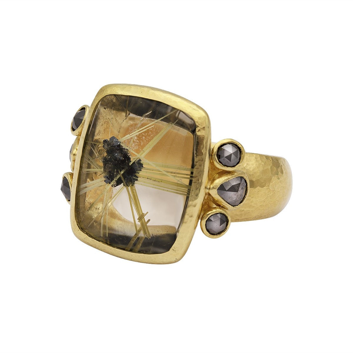 Gurhan Cabachon Quartz and Diamond Ring