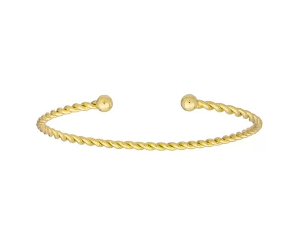 14K yellow gold rope 2.7mm cuff