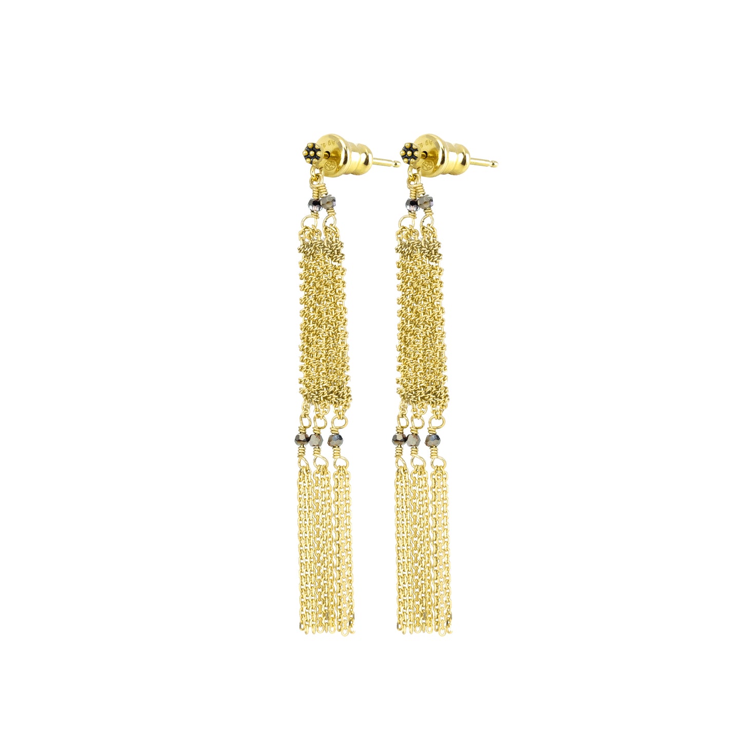 Marie-Laure Chamorel Gold Finish Hanging Earrings