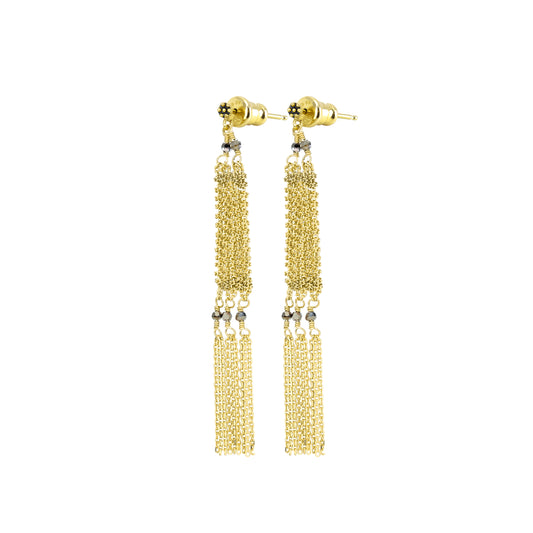 Marie-Laure Chamorel Gold Finish Hanging Earrings
