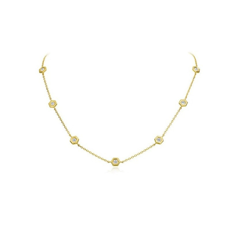 Gumuchain Mini B Diamond Necklace