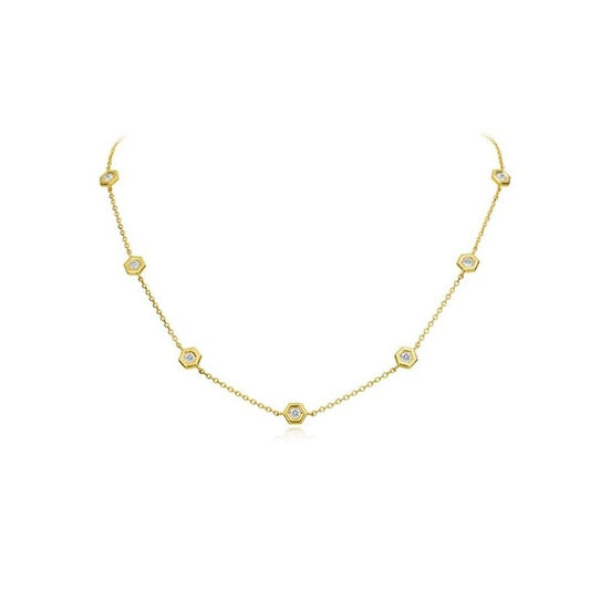Gumuchain Mini B Diamond Necklace