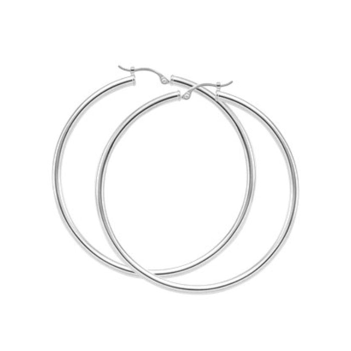 White Gold Hoop Earrings