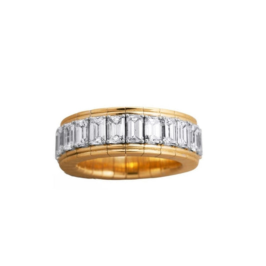 Picchiotti Xpandable™ Golden Accent Emerald Cut Diamond Eternity Band