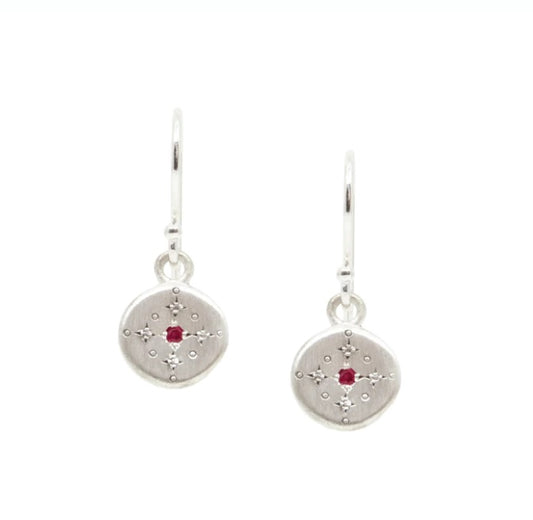 Adel Chefridi New Moon Charm Ruby & Diamond Earrings