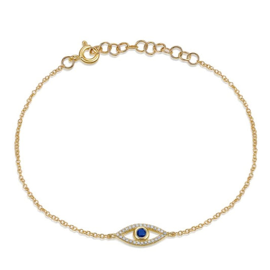 Blue Sapphire Evil Eye Bracelet