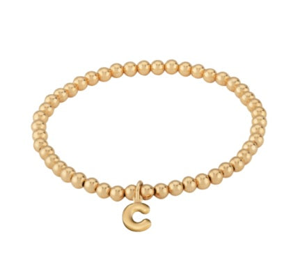 Yellow Gold Initial Bracelet