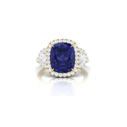 Tanzanite & Diamond Halo Ring