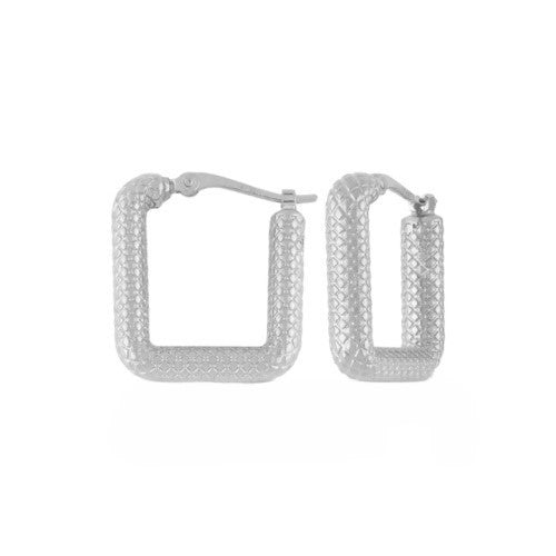Sterling Silver Square Hoop Earrings