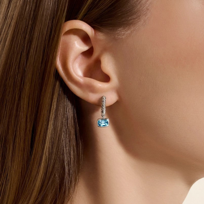 John Hardy Heishi Drop Swiss Blue Topaz Earrings